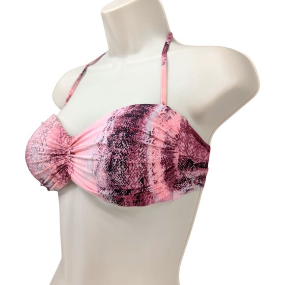 Despi 2 Piece Bikini Swimsuit Womens Pink Snake Bandeau Convertible Top Sz S/M - Picture 5 of 10